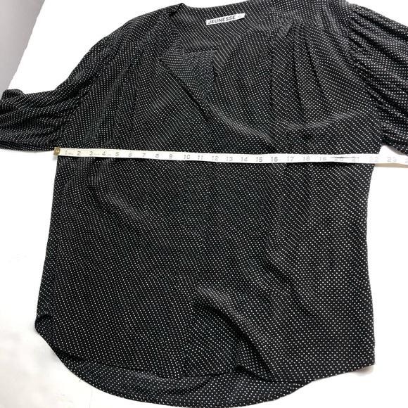 Jeunesse Francoise Poet Blouse Top Women's Silk Black Polka Dot - Picture 10 of 15